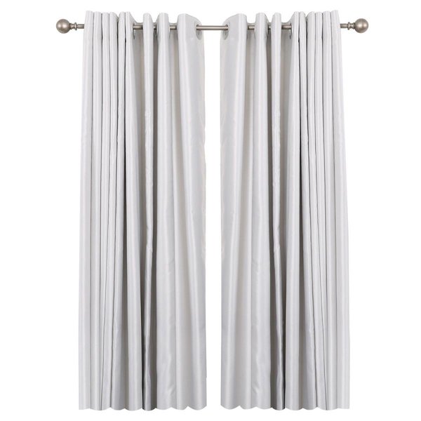 Utopia Alley 28-48 in. Adjustable Curtain Rod with Round Finials - Satin Nickel D32SN
